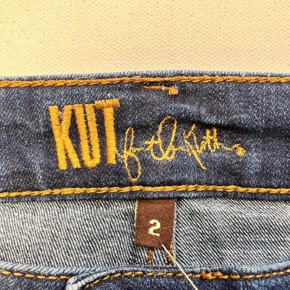 Kut From The Kloth Womens Katy Boyfriend Jeans Blue Whiskered Dark Wash Denim 2 - Picture 10 of 10